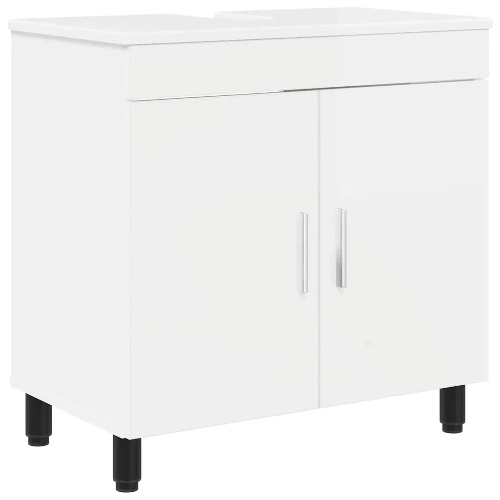 Mobiletto da bagno Bianco Lucido 60 x 35 x 60 cm