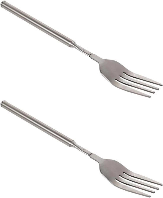 Furgone telescopico estendibile con manico lungo per dessert, BBQ, cena e frutta - 2 pezzi - 221 ~ 646 cm