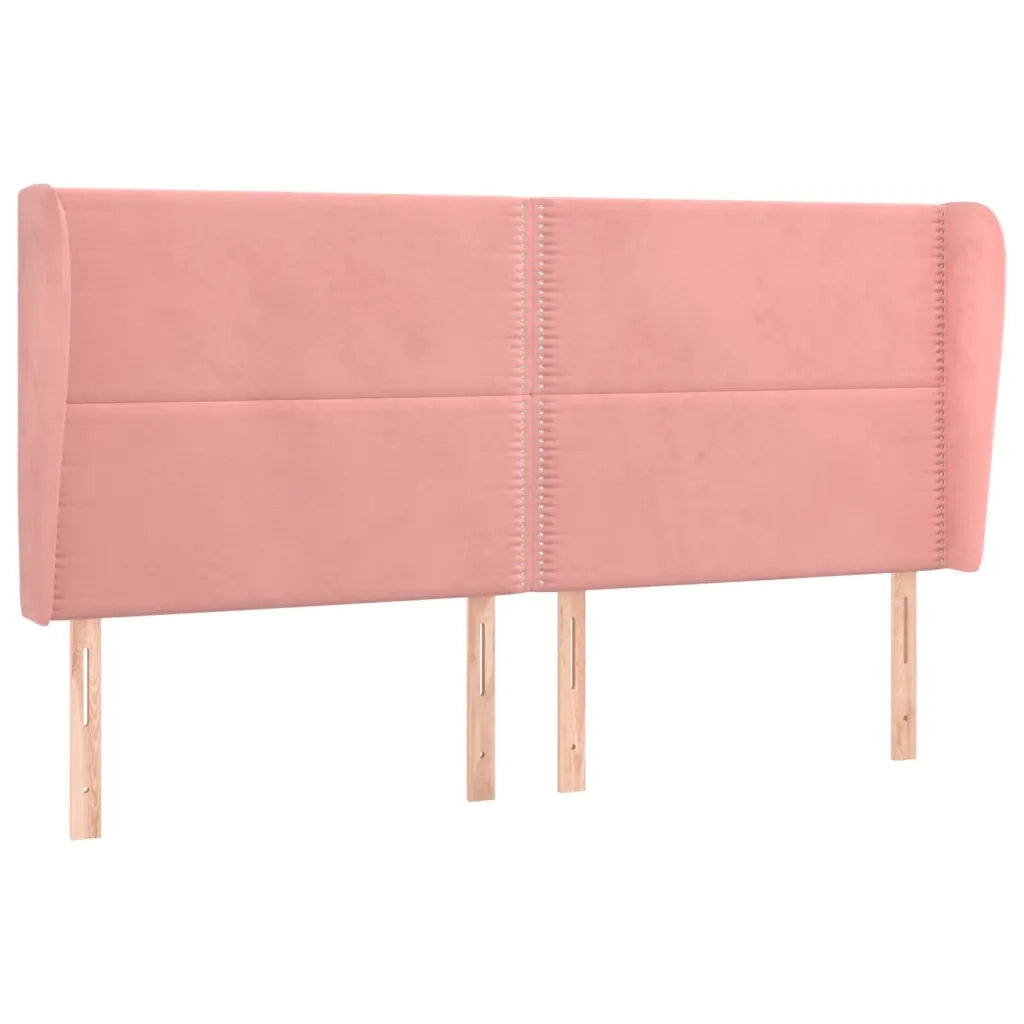 Testiera ad Orecchio Rosa 203x23x118/128 cm in Velluto 3117887