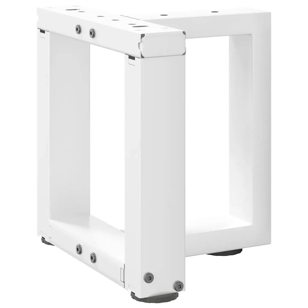 Gambe per Tavolino da Caffè a Forma di T 2 pz Bianche 30x25x(30-31) cm Acciaio 4013001