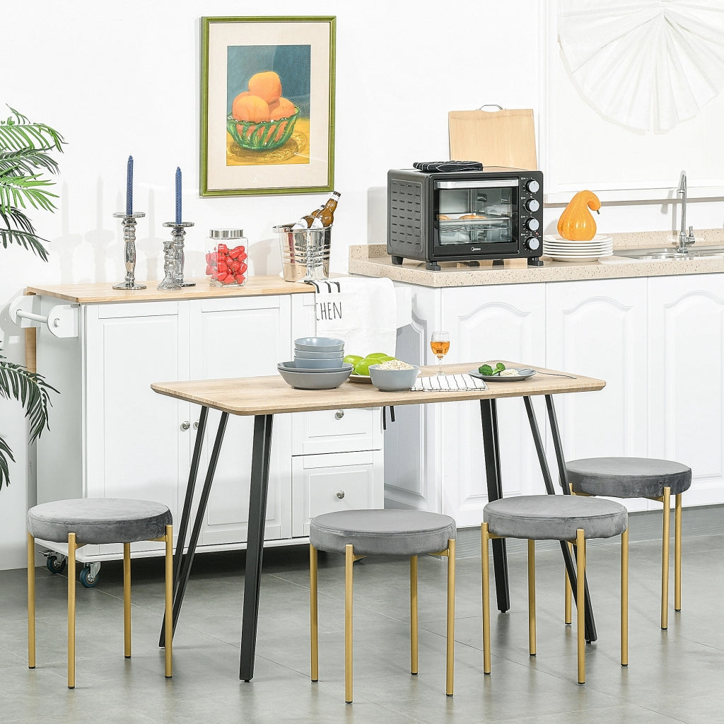 Tavolo da pranzo design industriale ¨C zephmum ¨C MDF effetto quercia chiaro, gambe metallo nero, 120x60x75 cm
