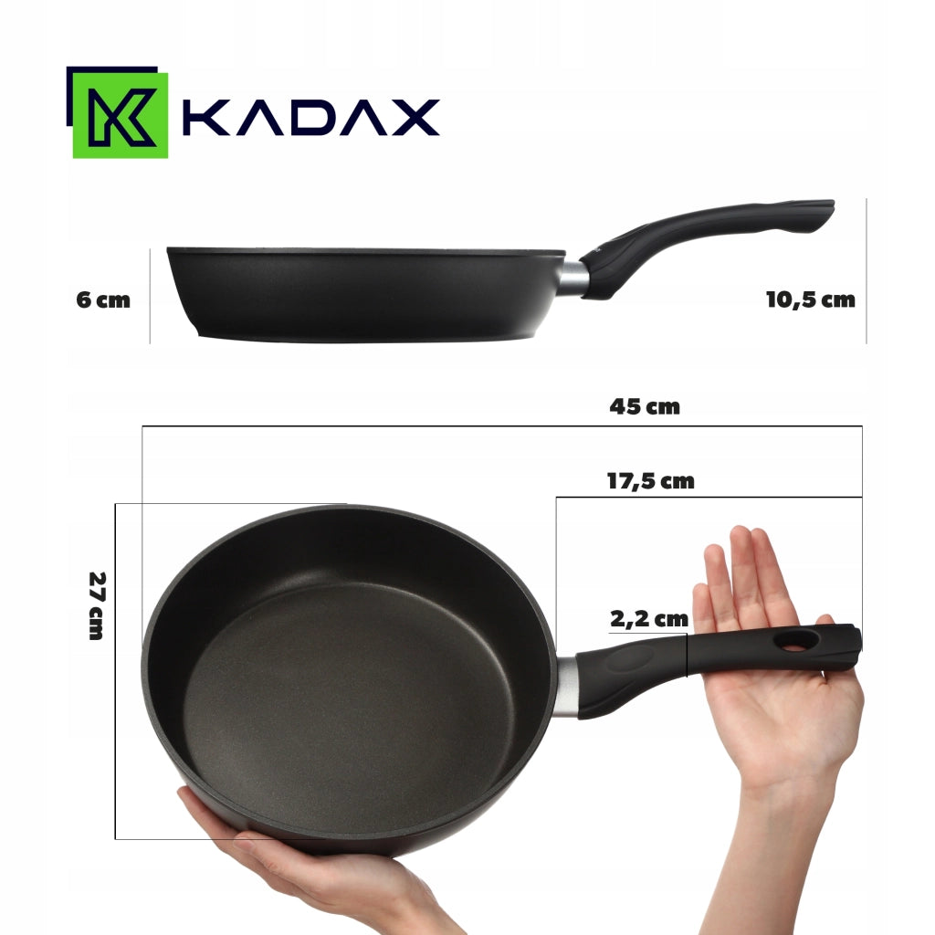 Padella antiaderente KADAX da 26 cm, grande, per piani cottura a gas e induzione.