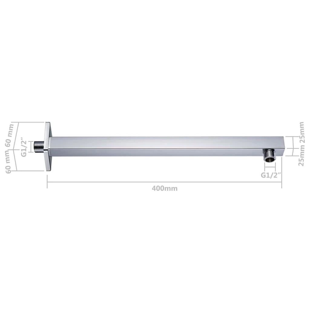 Braccio supporto doccia quadrato braccio per soffione doccia braccio per soffione doccia interno bagno acciaio inox 201 argento 30 cm 02_0003281