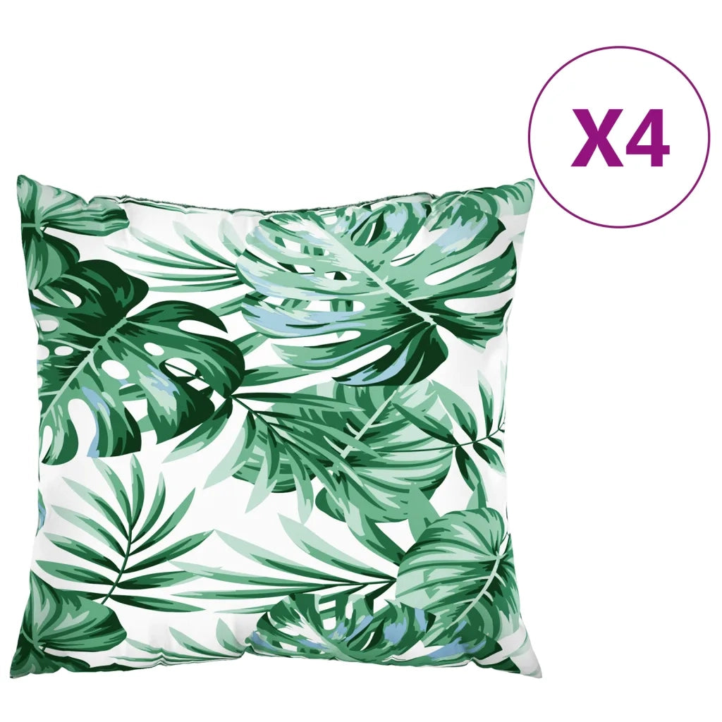 Cuscini per Divano 4 pz-Set di 4 Cuscini per Sofa Motivo a Foglie 50x50 cm in Tessuto