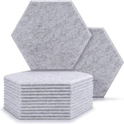 Pannelli di assorbimento acustico a sei angoli, 12 pezzi, 30 x 26 x 9 cm - pannelli di isolamento acustico, piastrelle grigio-argento