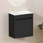 Armadietto Bagno con Anta Soft-Close ¨C MINIMAL ¨C Nero, 46 cm