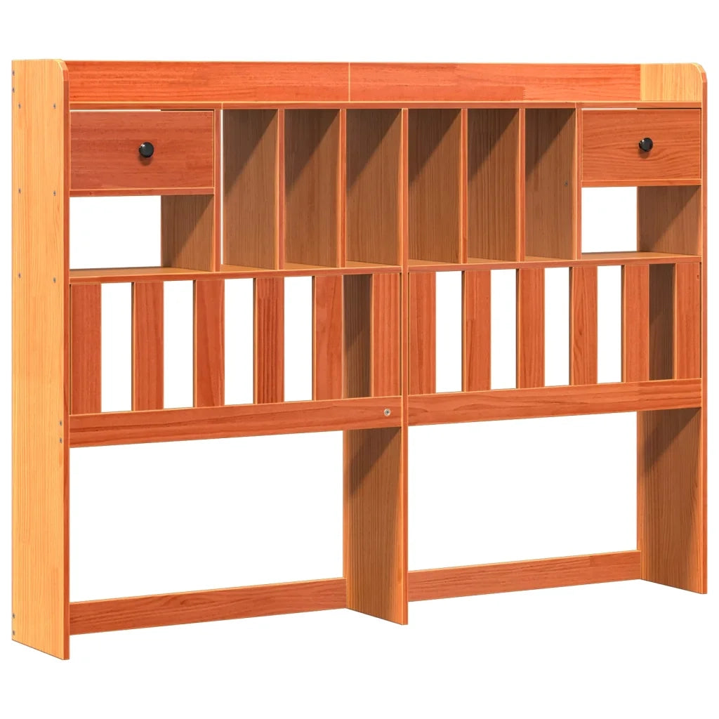 Letto Libreria senza Materasso Marrone Cera 160x200 cm in Pino