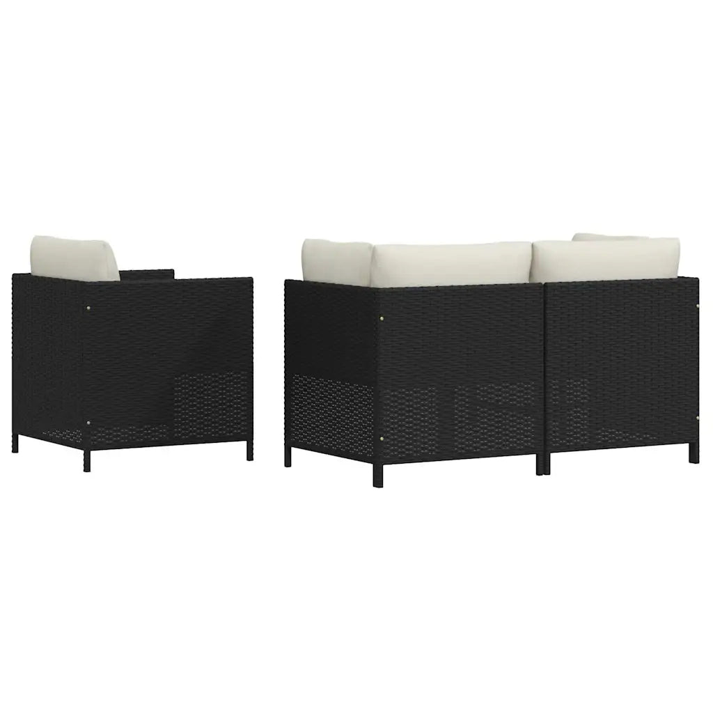 Salotto da Giardino-Set Divani da Giardino4 pz con Cuscini in Polyrattan Nero 519733