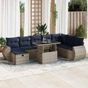 Set Divani Giardino 9 pz con Cuscini Marrone Polyrattan Acacia 3327921