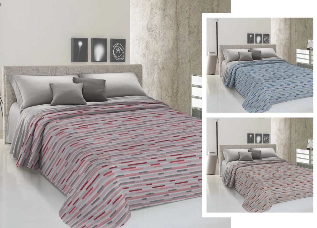 Copriletto Piquet Primavera Estate 100% Cotone Disegno 8230 Astratto - Singolo - Rosso