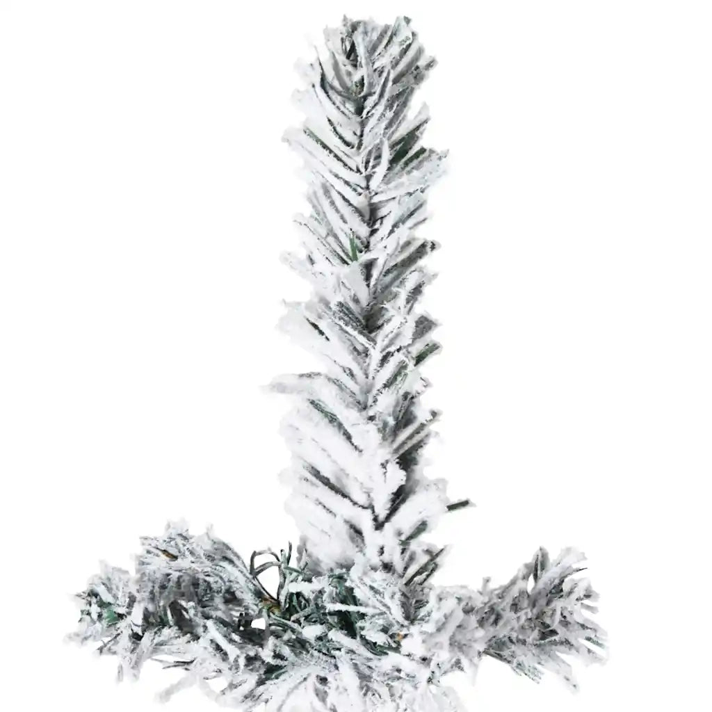 Albero Natale Artificiale Sottile a Metà Neve Fioccata 180 cm 344606