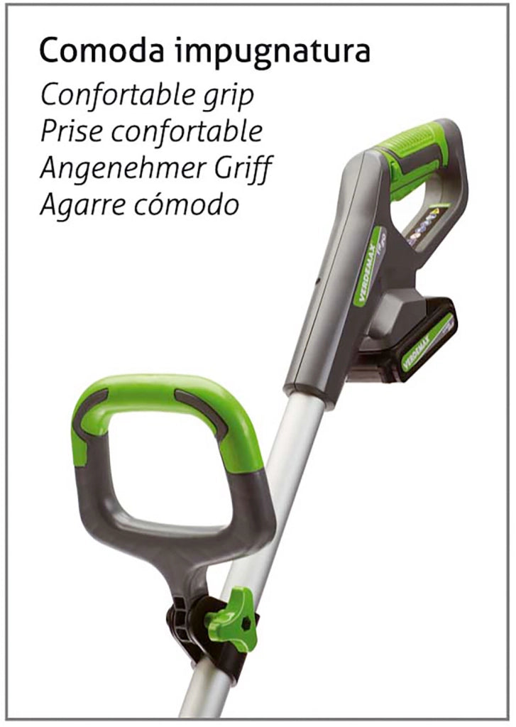 Trimmer a Batteria Verdemax TR20-N Asta Estensibile 107-142 cm Testa Regolabile Senza Batteria