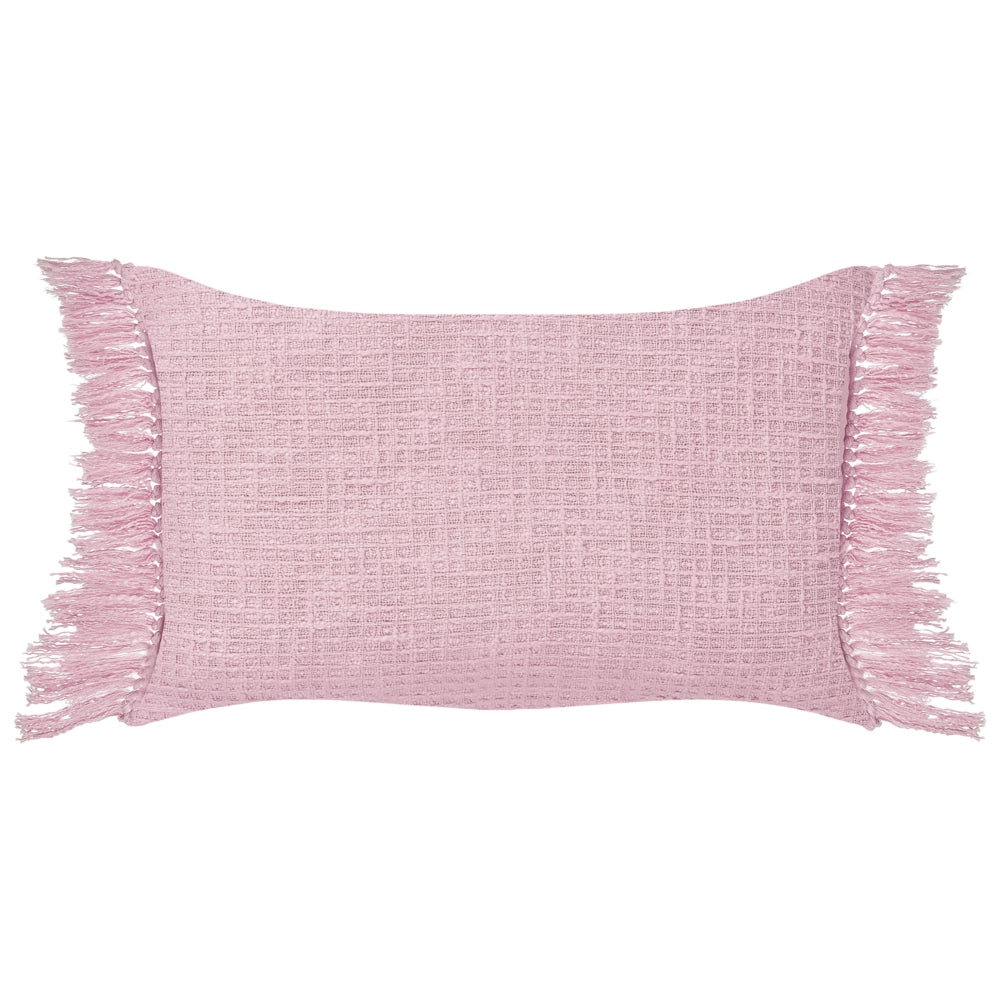 Set di 2 cuscini in cotone con nappe 40 x 60 cm Rosa soggiorno elegante accogliente