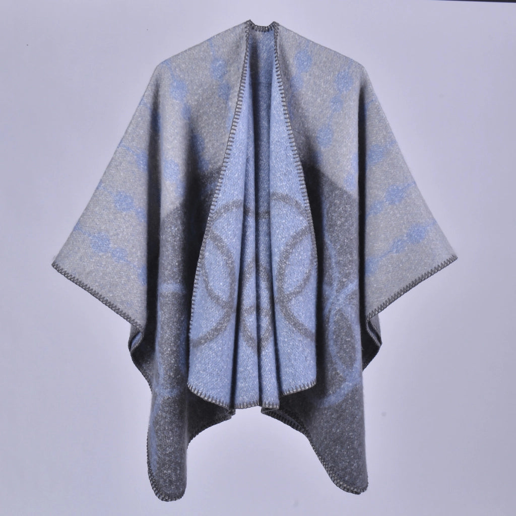 Nuovo cappotto da donna in cashmere caldo, stile scialle retr¨°, con mantella spessa.