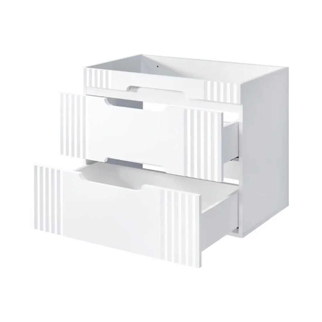 Set da bagno FIDJI: mobile sottolavabo 80cm + lavabo da incasso bianco + sifone + piedi
