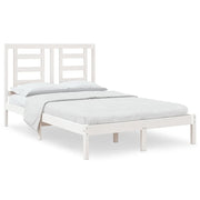 Letto matrimoniale | Letto per adulti | Giroletto senza Materasso Bianco 120x200 cm Legno Massello Pino