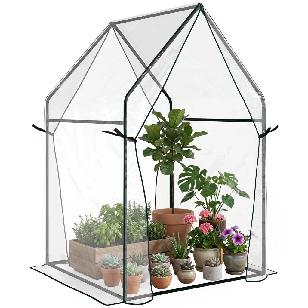 Mini Serra da Giardino con Porte Avvolgibili ¨C zephmum ¨C 90x90x145cm Trasparente