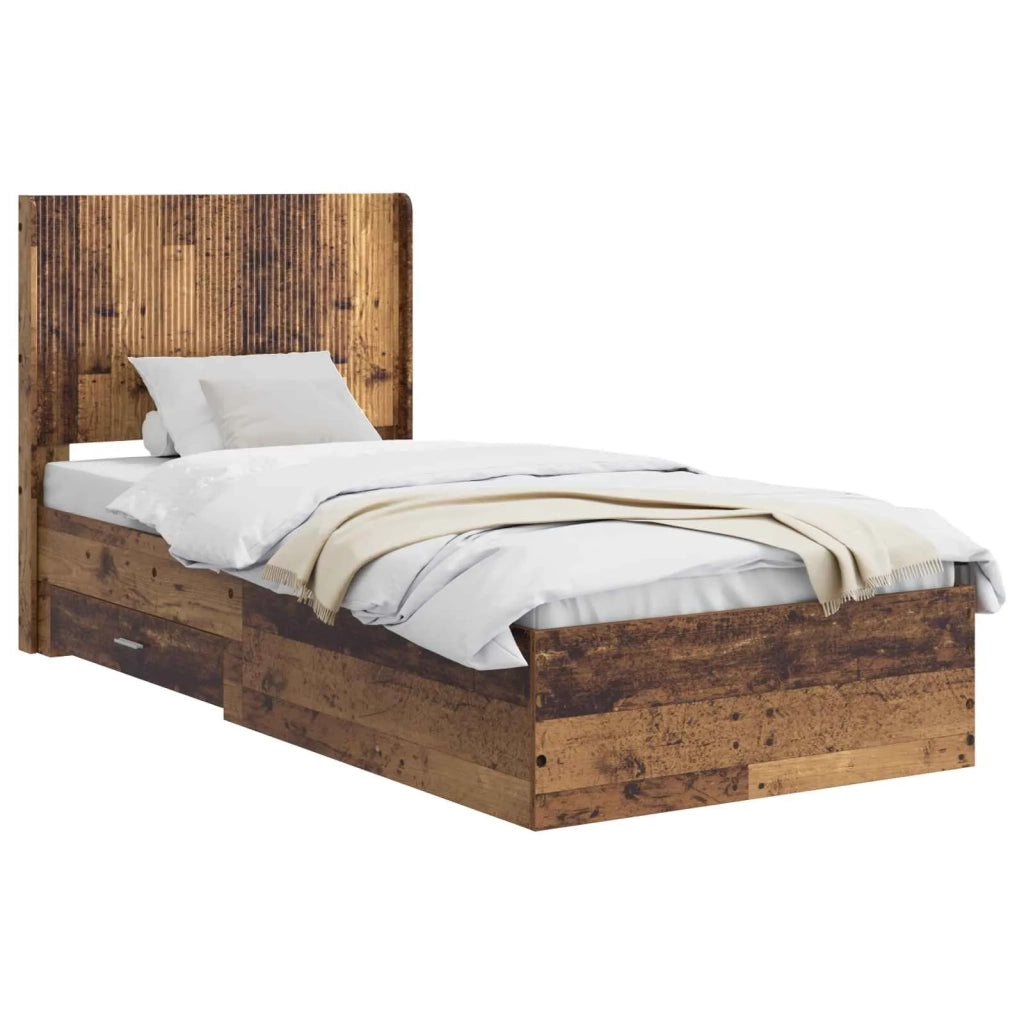 Struttura del letto con stoccaggio e testata Legno antico 3414155