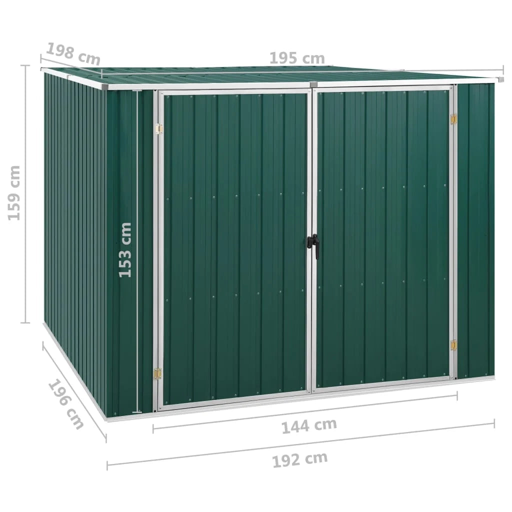 Casetta da giardino cabina ripostiglio casetta da esterno robusta casetta per attrezzi 195 x 198 x 159 cm acciaio zincato verde 02_0022371