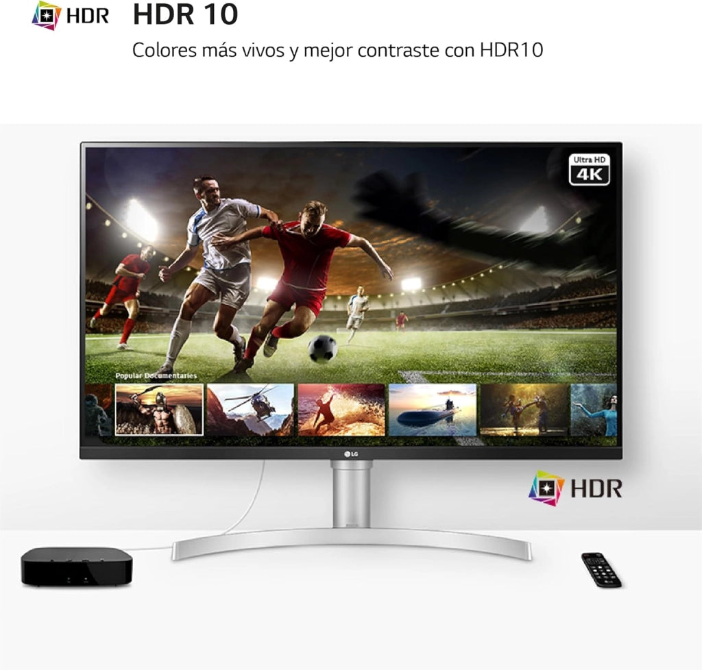 32UN650 Monitor 32" UltraHD 4K LED IPS HDR, 3840x2160, AMD FreeSync 60Hz, 1 Miliardo di Colori, Audio Stereo 10W, HDMI 2.0 (HDCP 2.2), Display Port 1.4, Altezza Regolabile, Flicker Safe, Bianco