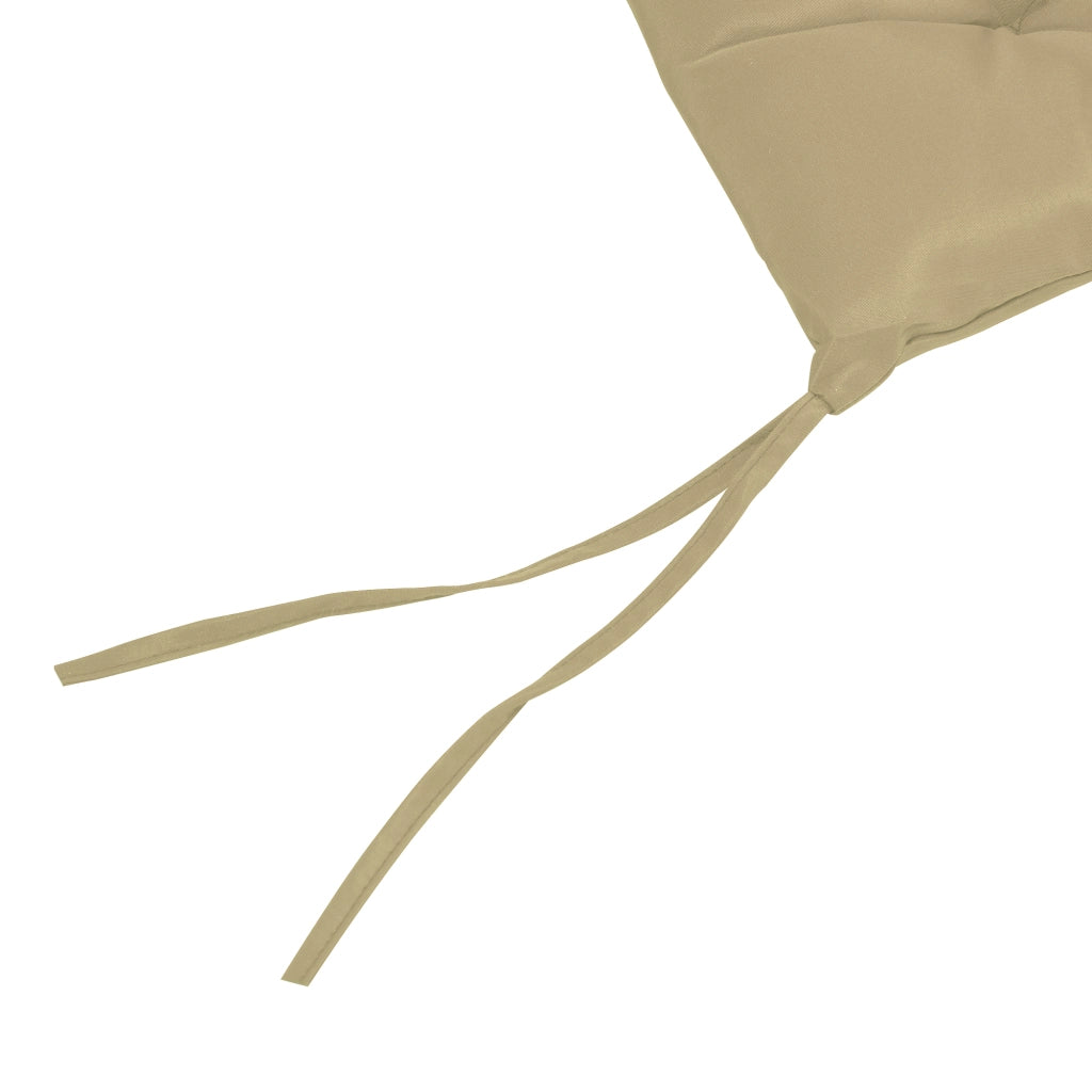 Set di 2 cuscini per sedile; cuscini da 98 x 50 cm con cinghie per cravatta; copertura in tessuto; caqui spesso 8 cm