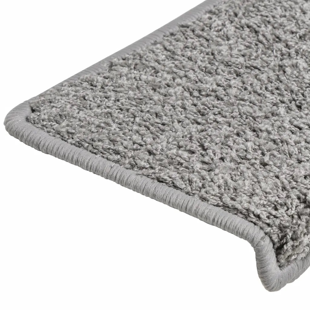 Tappetini per scale 10 pz 65x21x4 cm Grigio Bordo rettangolare 149815