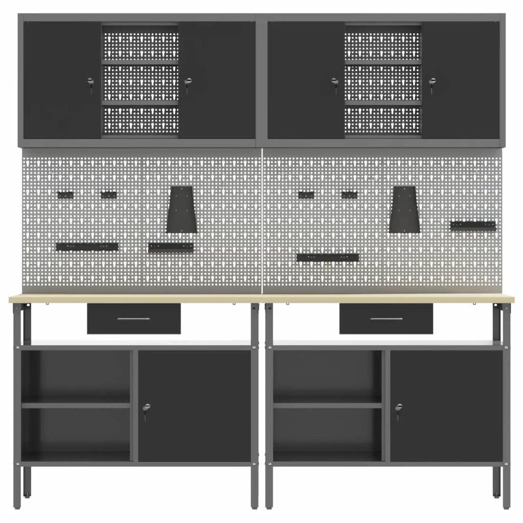 Set banco da lavoro con cassetto 8 pcs Rosso e Grigio 3321496