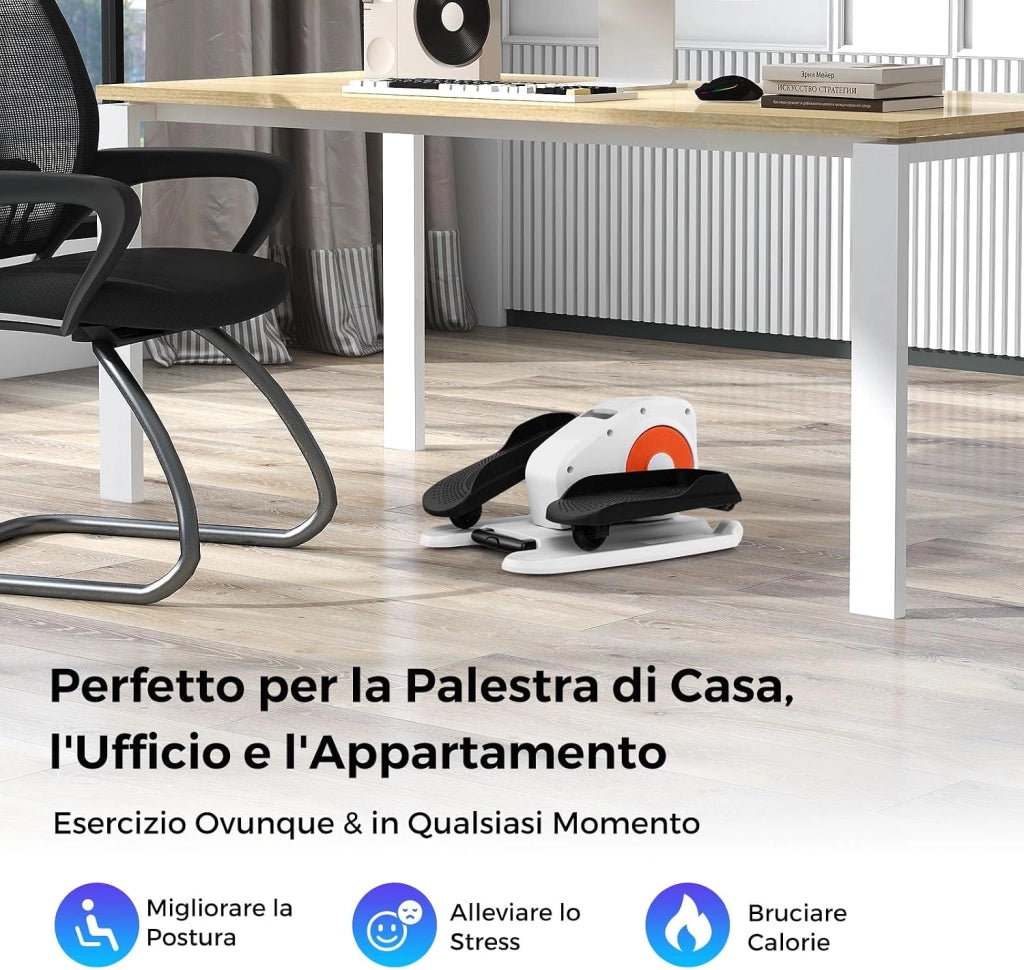 Pedaliera Elettrica Ellittica da Scrivania, Cyclette da Seduti per Gambe per Anziani con Monitor Display, Controllo Remoto, Esercitatore Silenzioso e Portatile per Casa e Ufficio