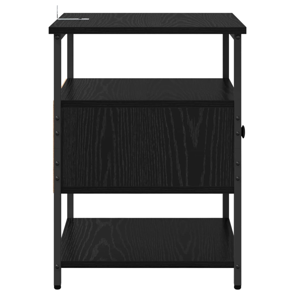 Armadio da Notte Rovere Nero 40 x 42 x 56 cm Legno multistrato