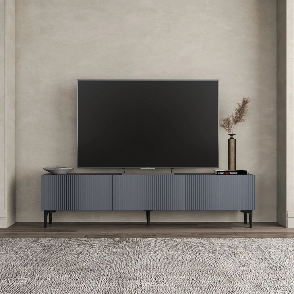 Porta TV in legno "Oscar" - 180 x 31 x 45 cm - Grigio antracite