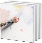 Set di telo per pittura 3 pezzi - Quadro rettangolare - 20x20cm - Tela per dipinto - Acrilico - Olio - Utilizzo professionale - Bianco