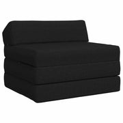 Divano Letto Pieghevole Nero 200 x 70 x 10 cm Tessuto 900019