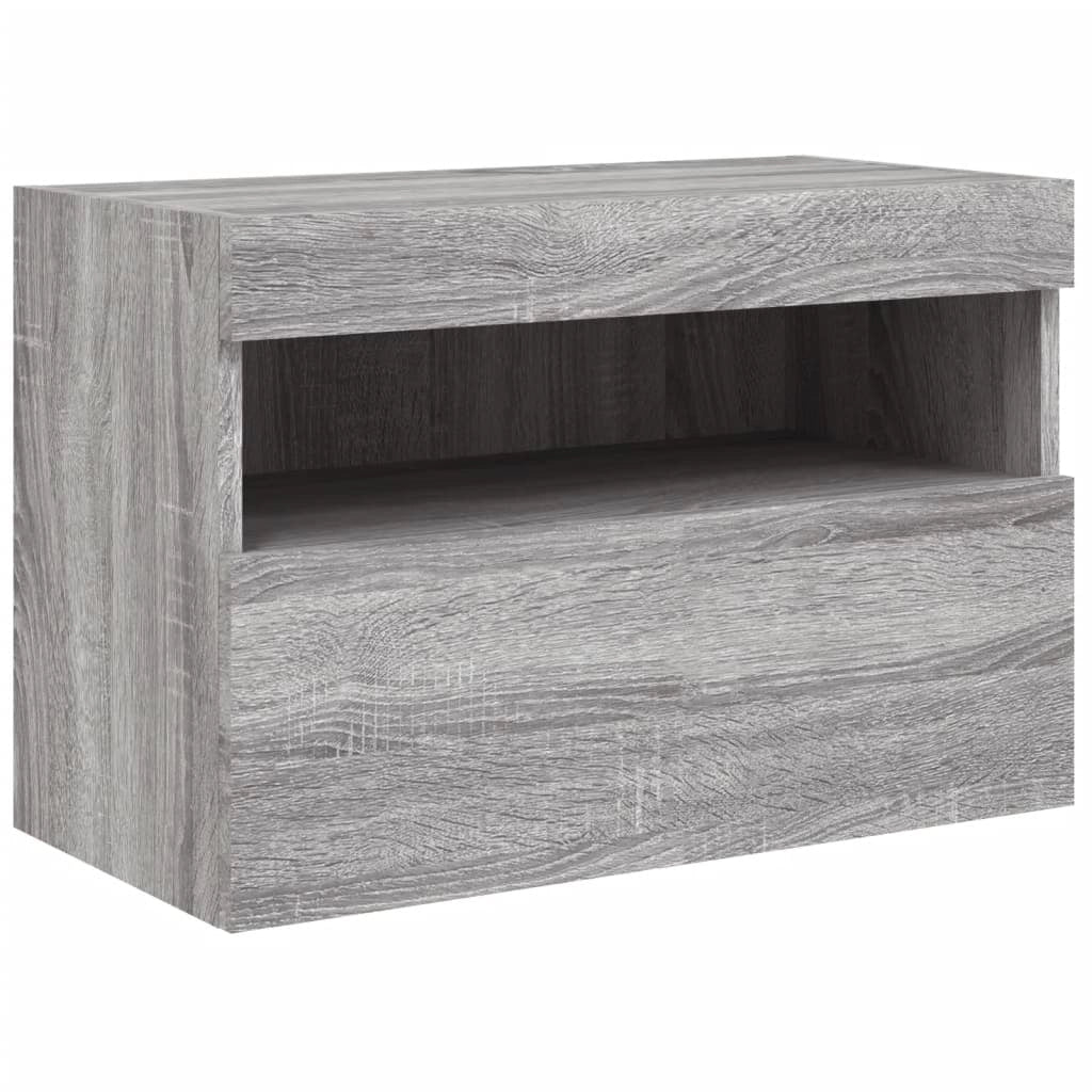 Mobile TV multimediale mensola TV credenza mobile TV parete attrezzata per sala da pranzo soggiorno camera da letto con luci LED Sonoma 60 x 30 x 40 cm grigio 02_0028053