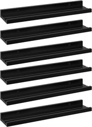 Set di 6 scaffali da Parete, per Foto, per Soggiorno, Camera da Letto, Bagno, Cucina, 60 x 5 x 12 cm