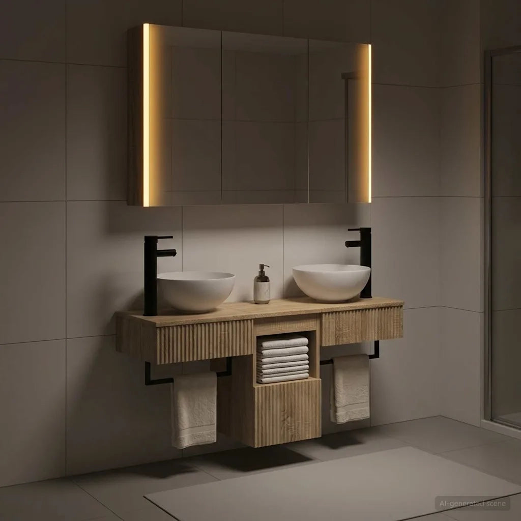 Set di Armadi da Bagno 4 pcs Rovere Sonoma 103,5 x 15,5 x 70 cm 3406265