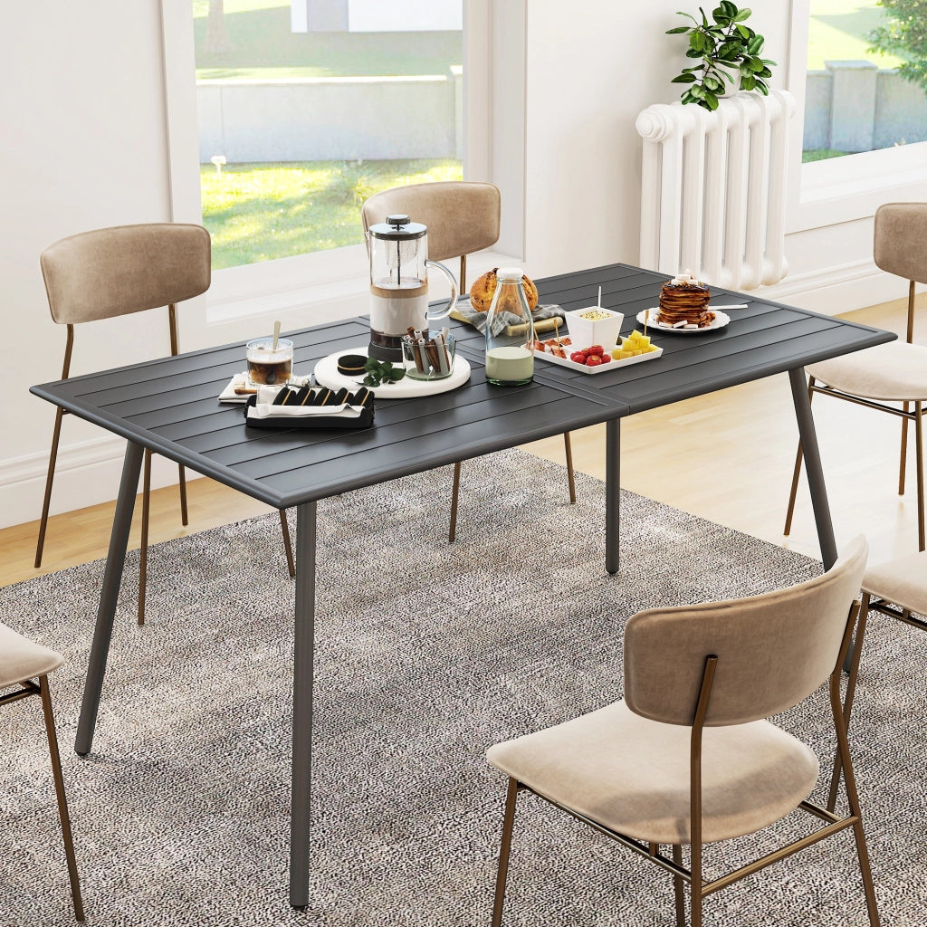 Tavolo da pranzo per giardino ¨C zephmum ¨C 150x80x74 cm, grigio