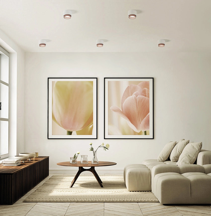 SYME lampada da Soffitto 1 Luce attacco GX53 Tonda rame in gesso e alluminio d.9-11cm