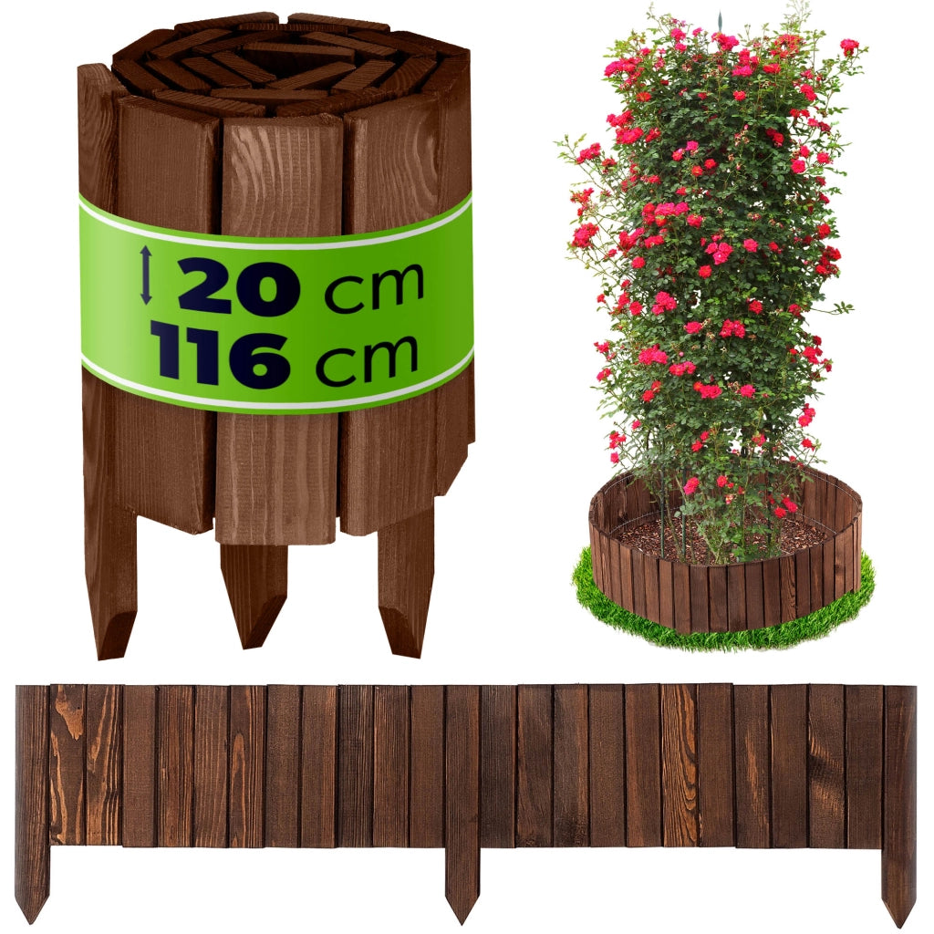 Recinzione da giardino in legno KADAX Palisade, infissa nel terreno, colore marrone, 20x116 cm.