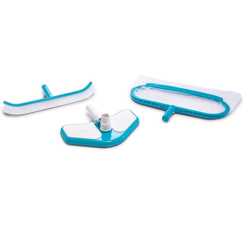 Trade Shop - Set Di Pulizia Deluxe Per Piscina Retina A Sacco Spazzola Angolare Vacuum 29057 -