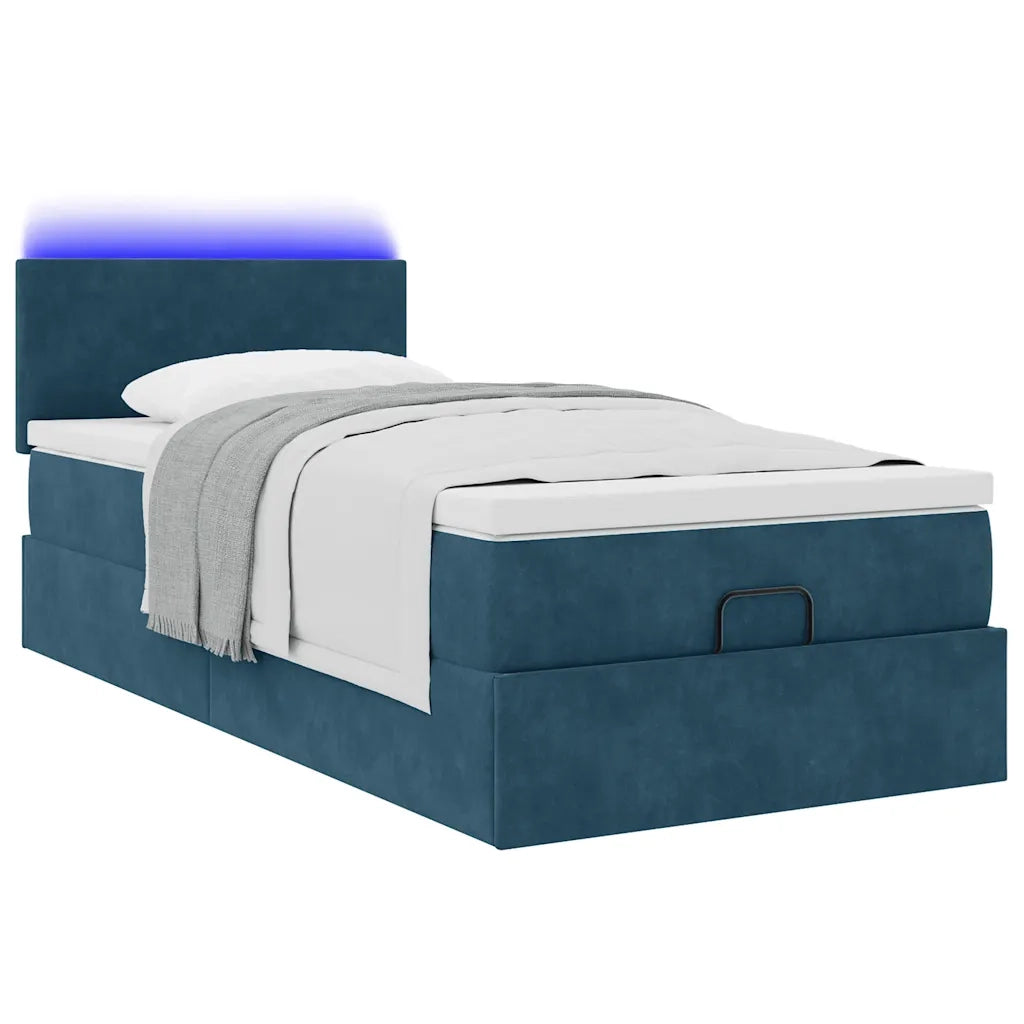 Struttura Letto Pouf con Materasso 100x200 cm Velluto