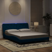 Giroletto con LED senza Materasso Blu 160x200 cm in Velluto 3213865