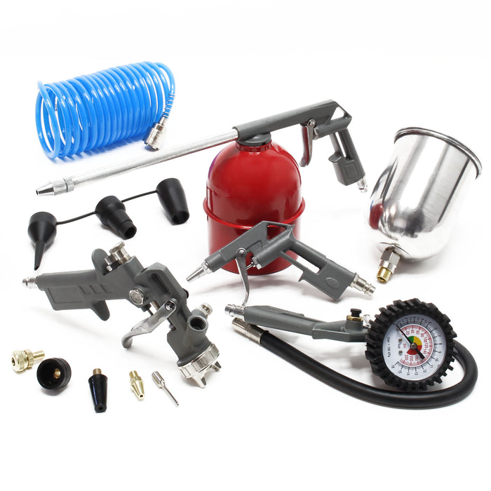 Compressore da 24 litri con set di 13 accessori pistola di soffiaggio pistola spruzzo