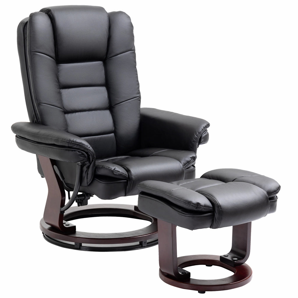 Poltrona Relax con Pouf Poggiapiedi ¨C Xylo ¨C Girevole 360¡ã Reclinabile Similpelle PU