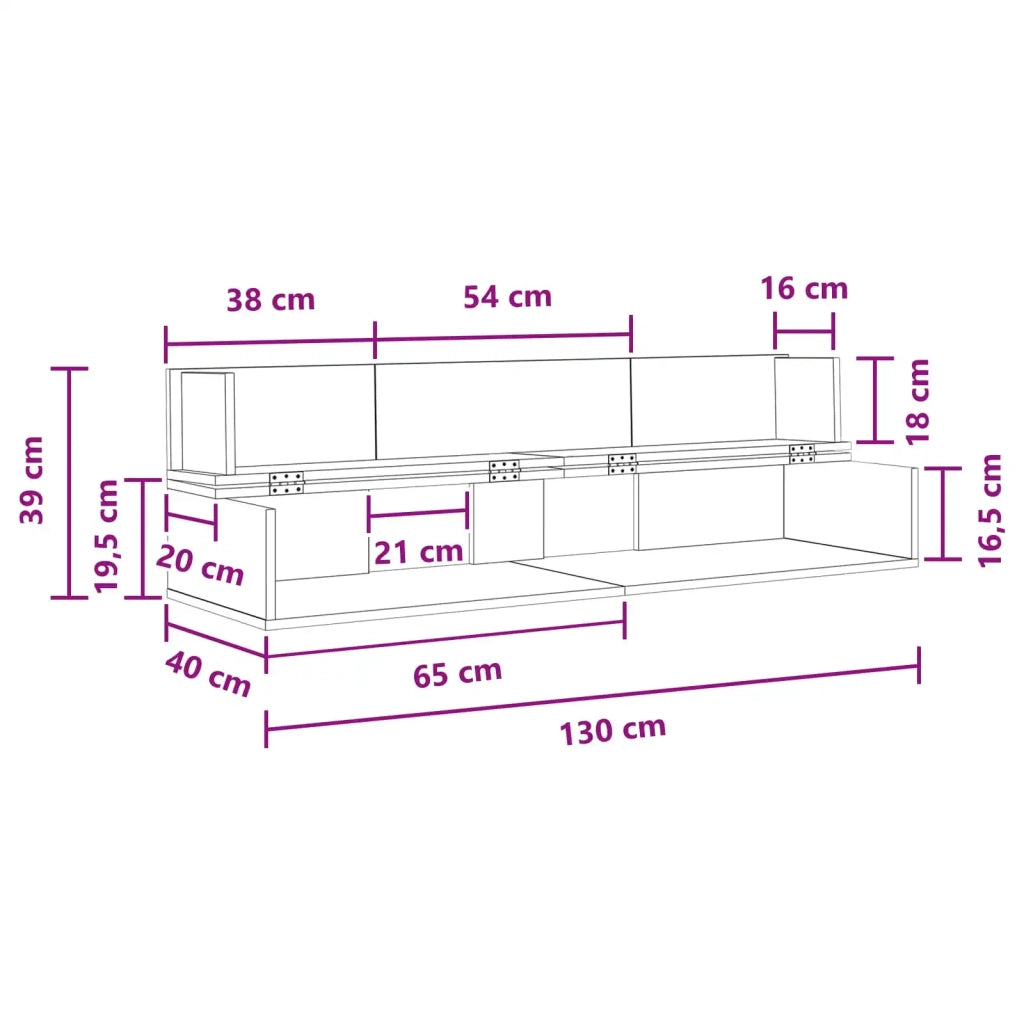 Scrivania studio Sonoma 130 x 40 x 19,5 cm Legno ingegnerizzato 8006678
