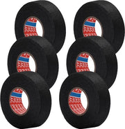 Kit di supporti per cavi a nastro adesivo - set di 19 mm x 15 m - nastro adesivo a tessuto con protezione - termoresistente - ideale per cavi in verticale - elettricisti - nero