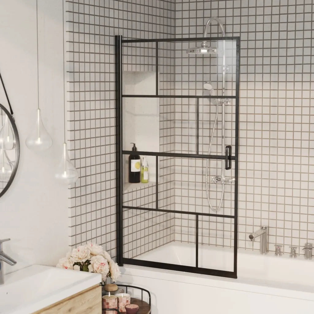 Pannello per Box Doccia in ESG 80x140 cm Nero CFW3488396
