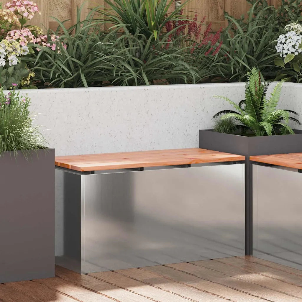Panchina da giardino Argento 80 x 40 x 43 cm Acciaio zincato 874903