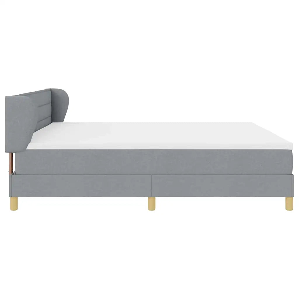 Letto a molle con materasso Grigio chiaro 200 x 200 cm Tessuto 3340171