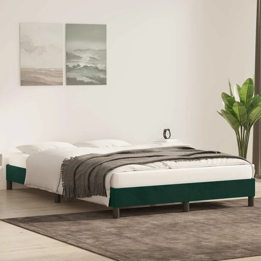 Giroletto senza Materasso Verde Scuro 140x220 cm in Velluto 4101406