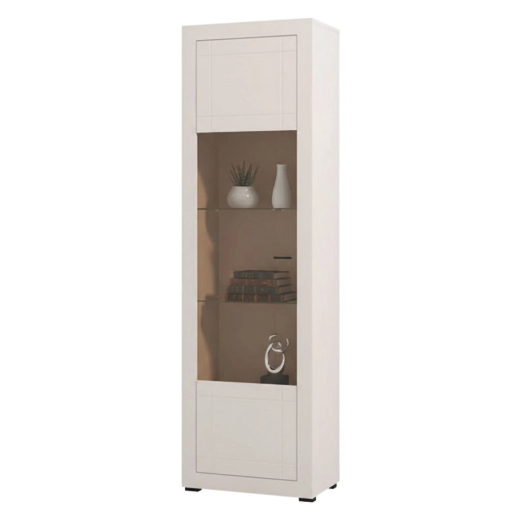 Mobile Espositore Palena, Vetrina 4 Ripiani, 58x35x194h cm Beige